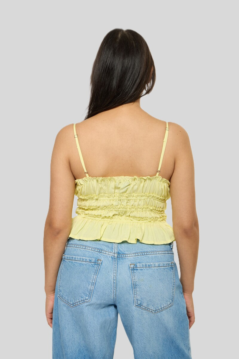 Smocked Poplin Peplum Cami Top - Image 2