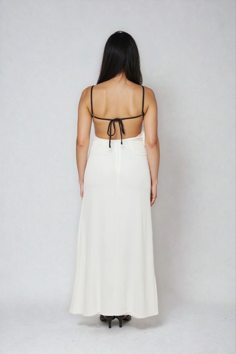Contrast-Trim Satin Cami Maxi Dress - Image 2