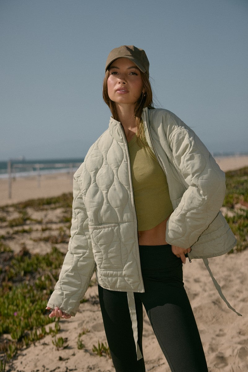 Quilted Drawstring-Hem Jacket - Image 4