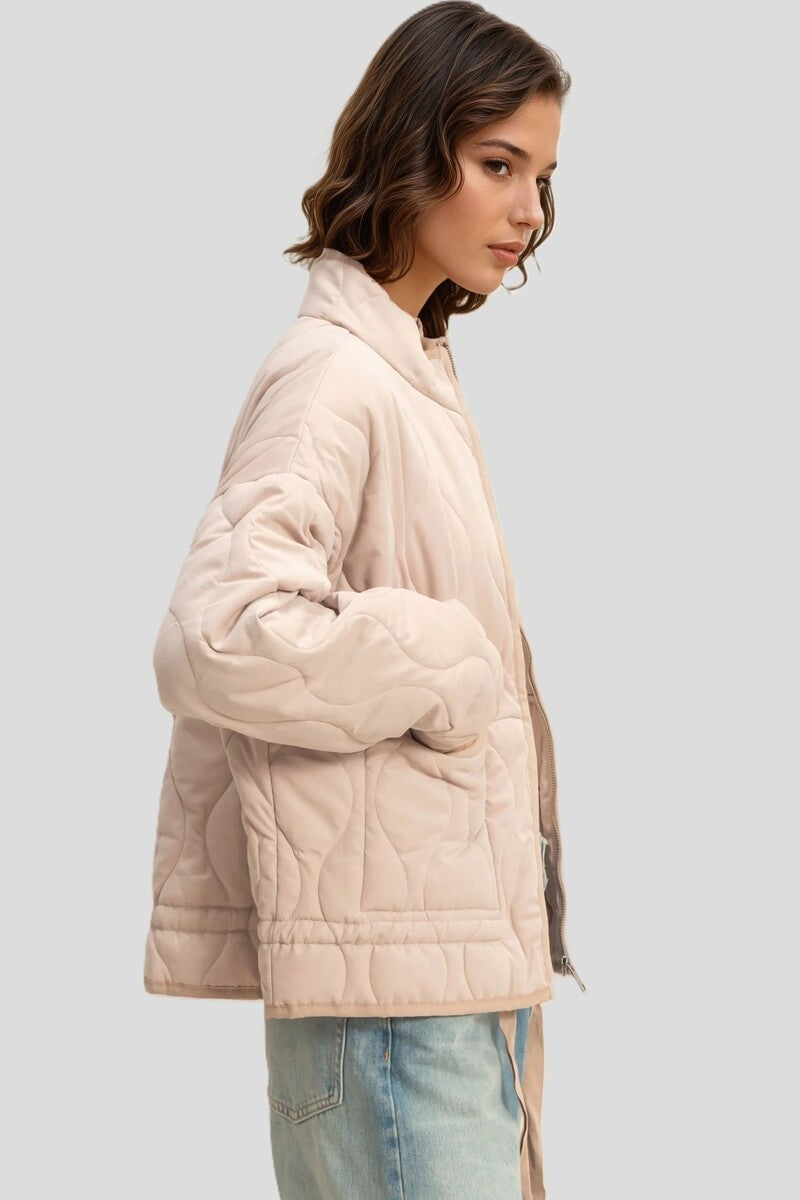 Quilted Drawstring-Hem Jacket - Image 16