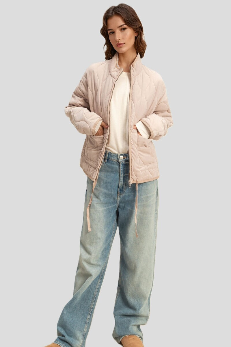 Quilted Drawstring-Hem Jacket - Image 15