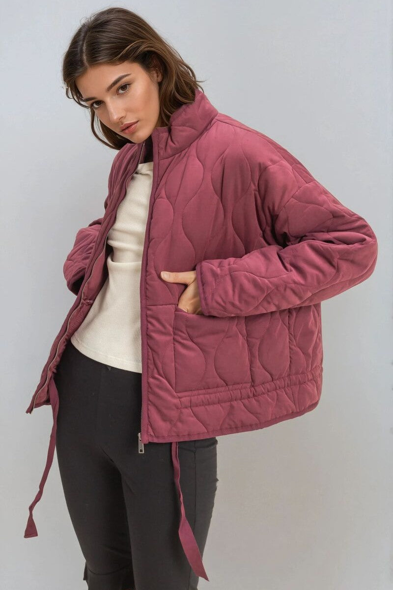 Quilted Drawstring-Hem Jacket - Image 3