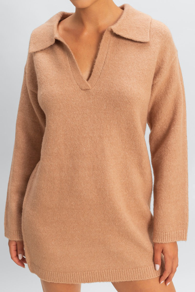 Collared Sweater Dress - Image 2