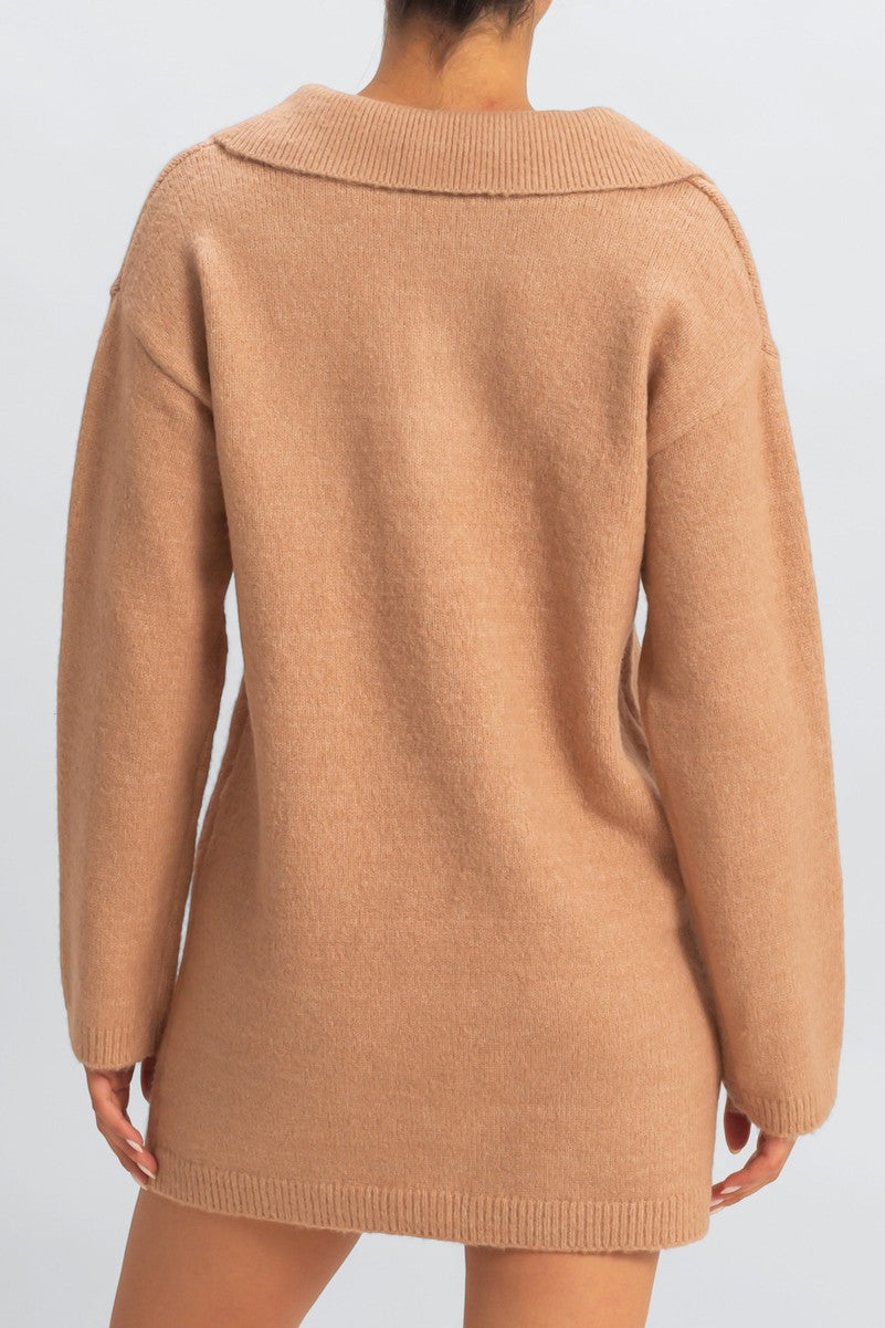 Collared Sweater Dress - Image 3