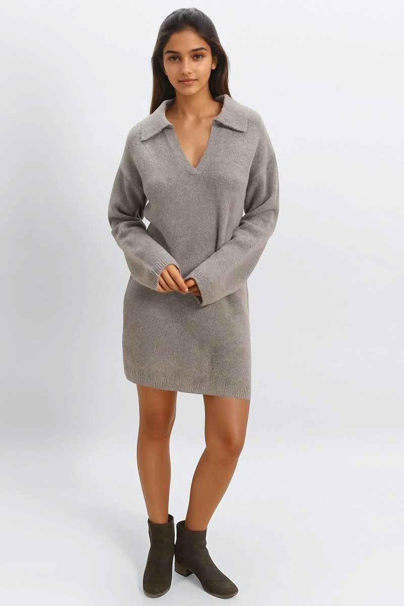 Collared Sweater Dress - Image 4