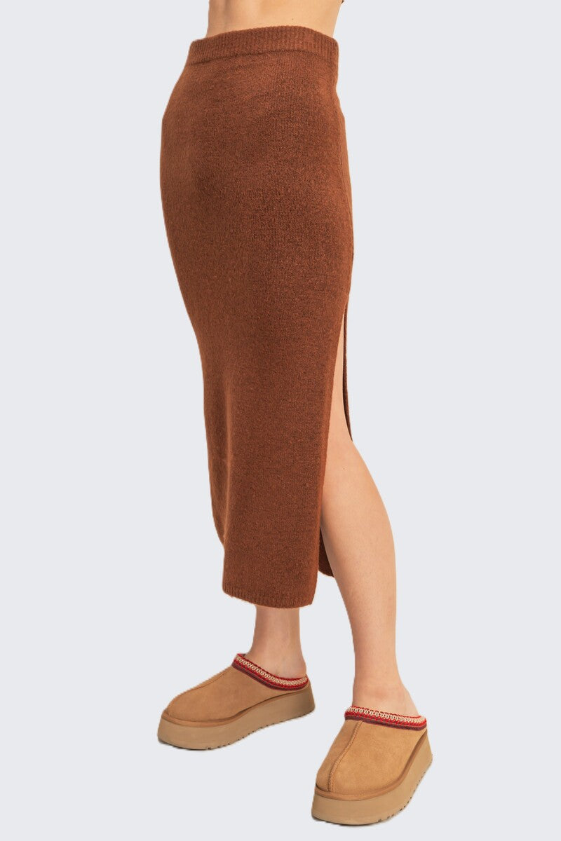 Button-Front Vest & Maxi Skirt Sweater Set - Image 11