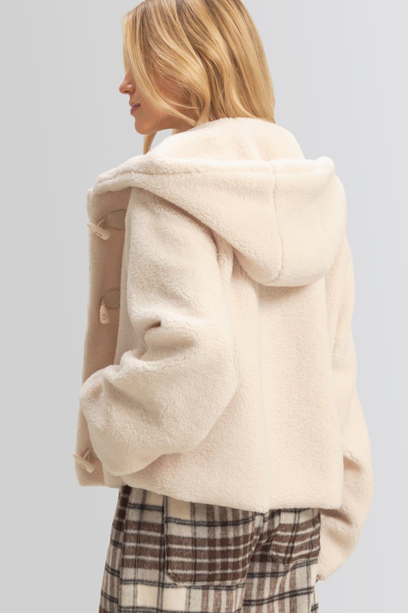 Hooded Sherpa Toggle Jacket - Image 2