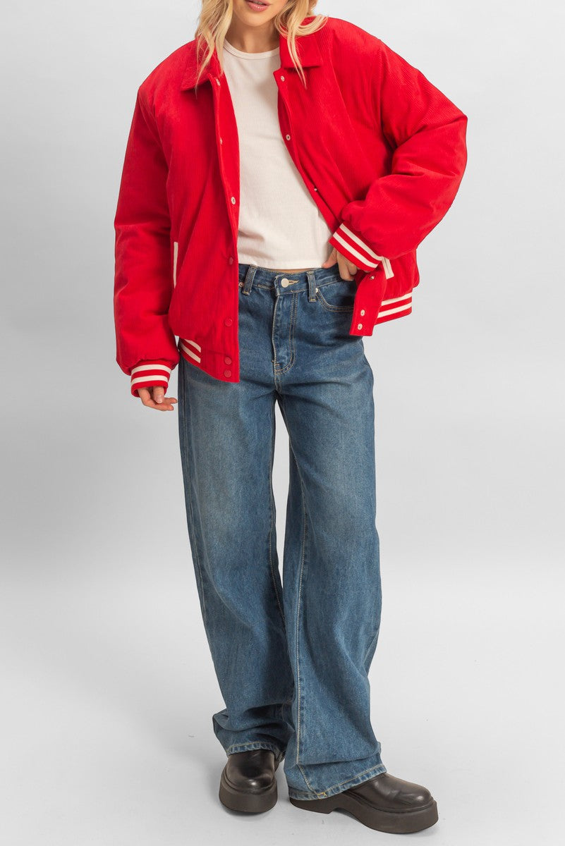 Corduroy Varsity Jacket - Image 2