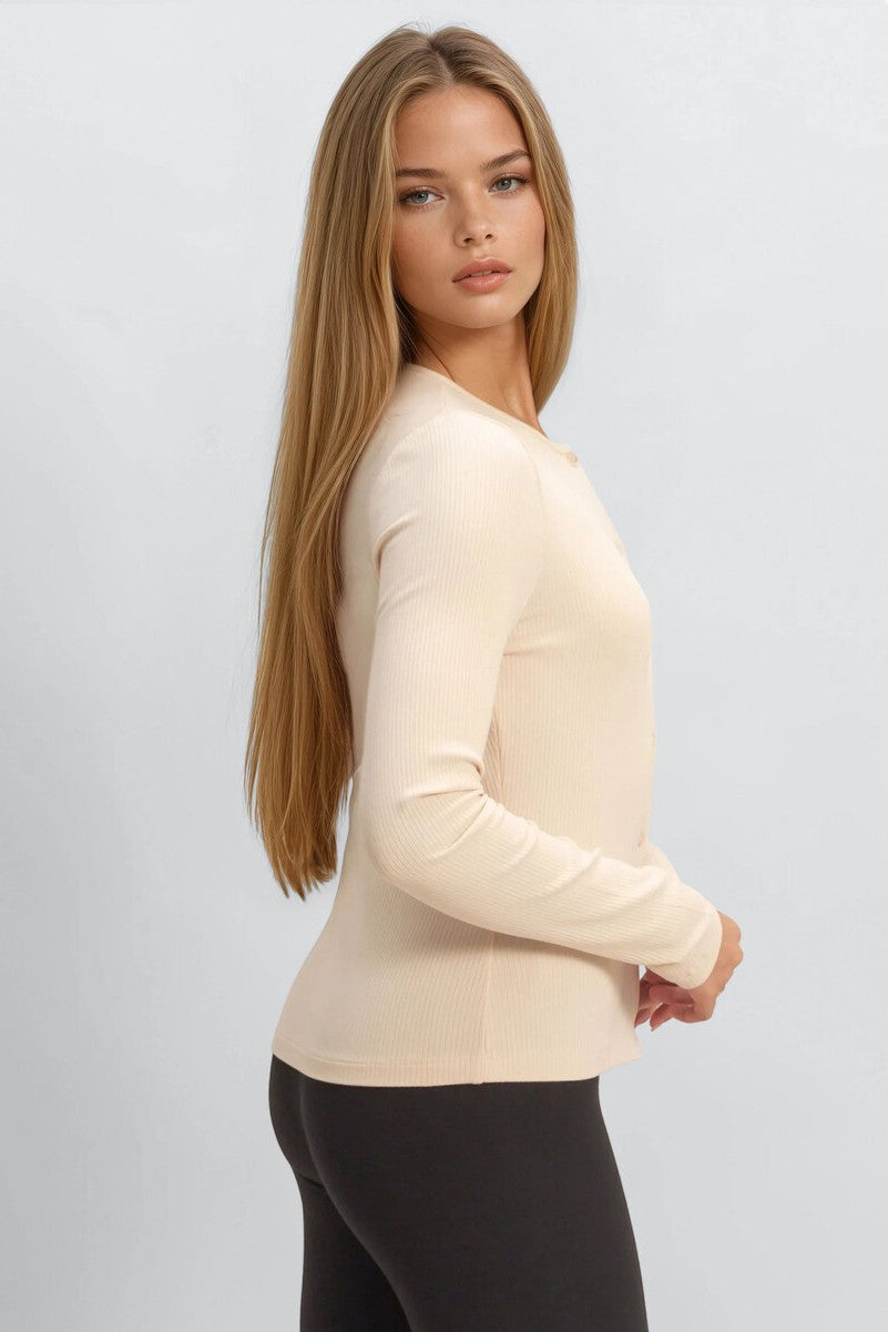 Ribbed Button-Front Cardigan Top - Image 15