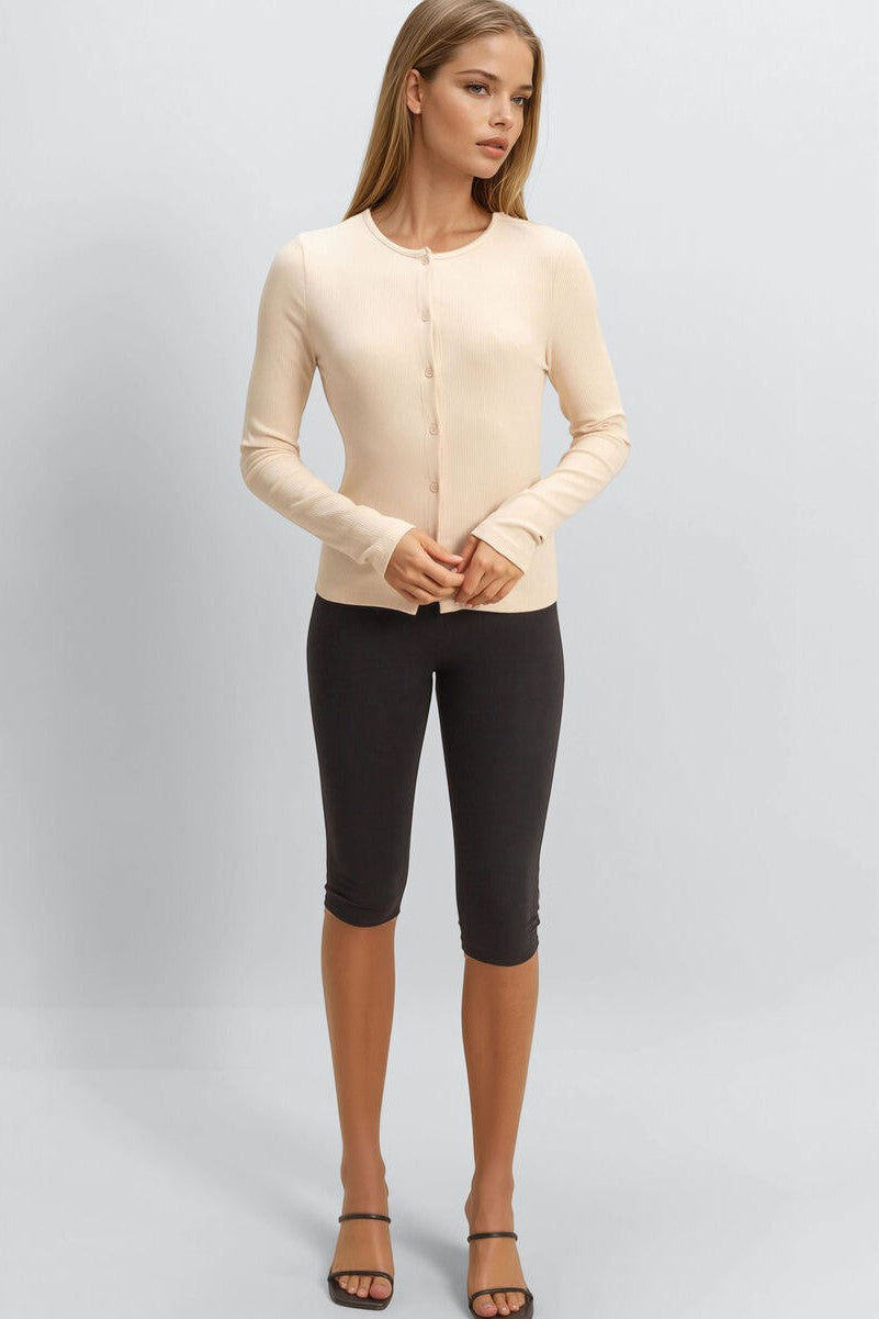Ribbed Button-Front Cardigan Top - Image 17