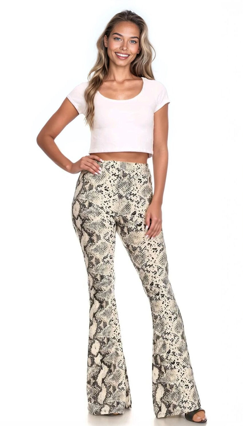 Snake Print Flare Pants - Image 2
