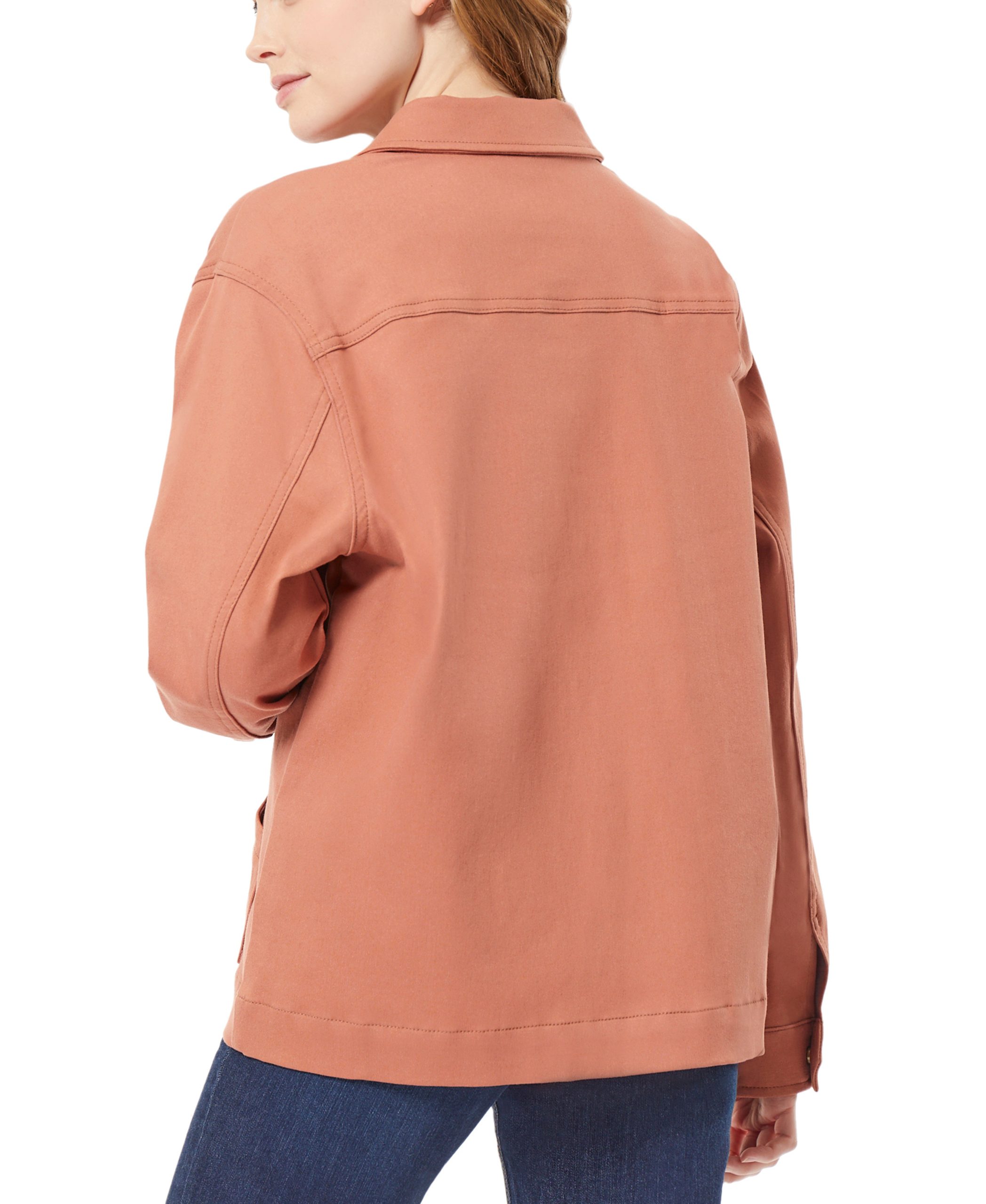 Snap-Front Denim Utility Jacket - Image 3