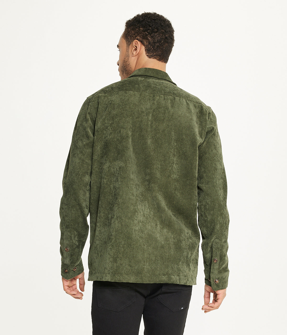 Men's Long Sleeve Corduroy Shirt Jacket (Zip Front) - Image 2