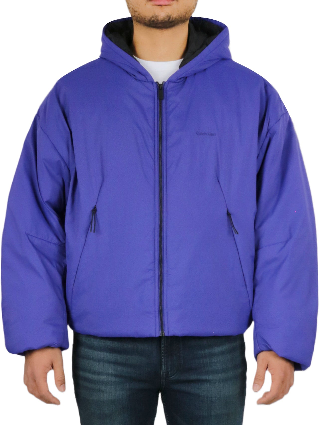 Long Sleeves Front Zipper Hood Puffer Jacket - Image 2