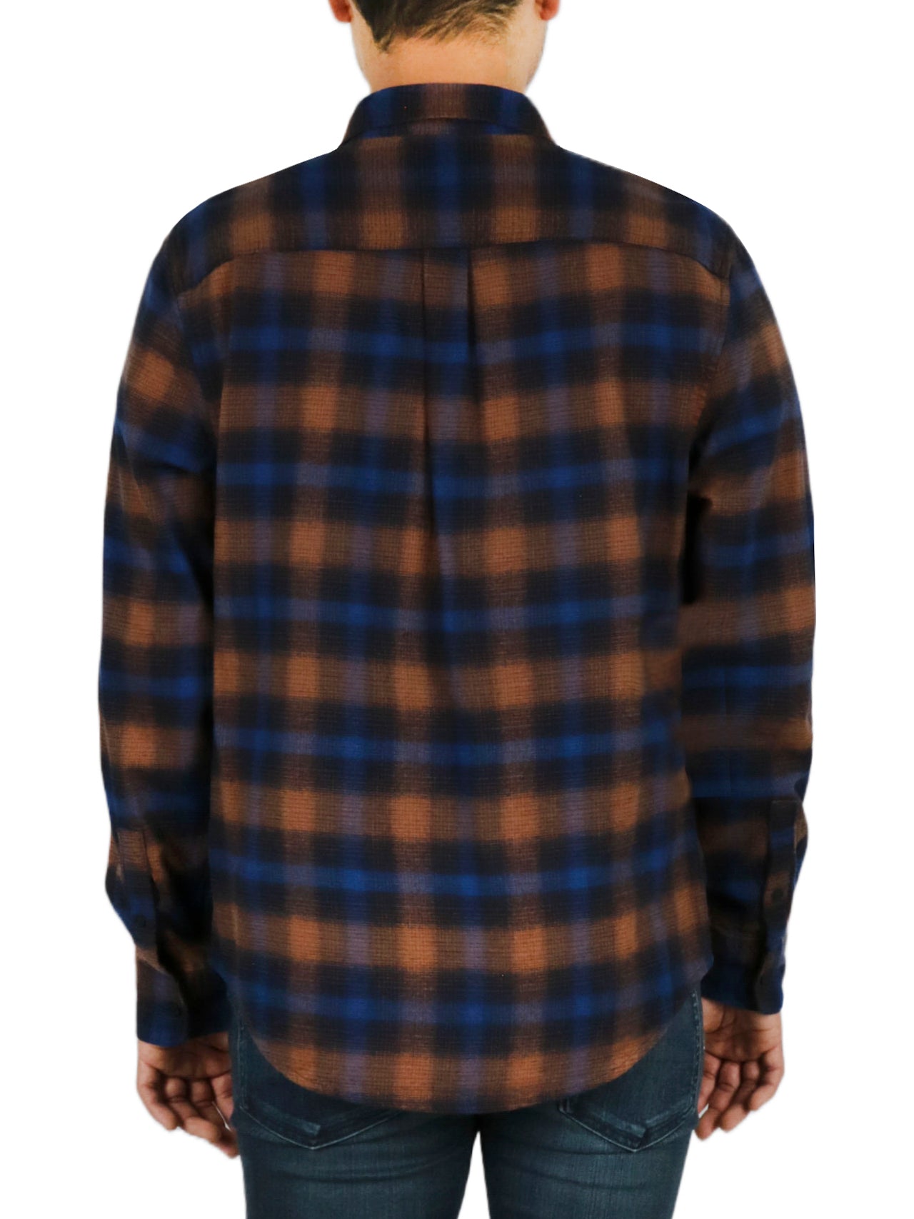 Long Sleeves Linear Ombre Flannel Shirt - Image 3