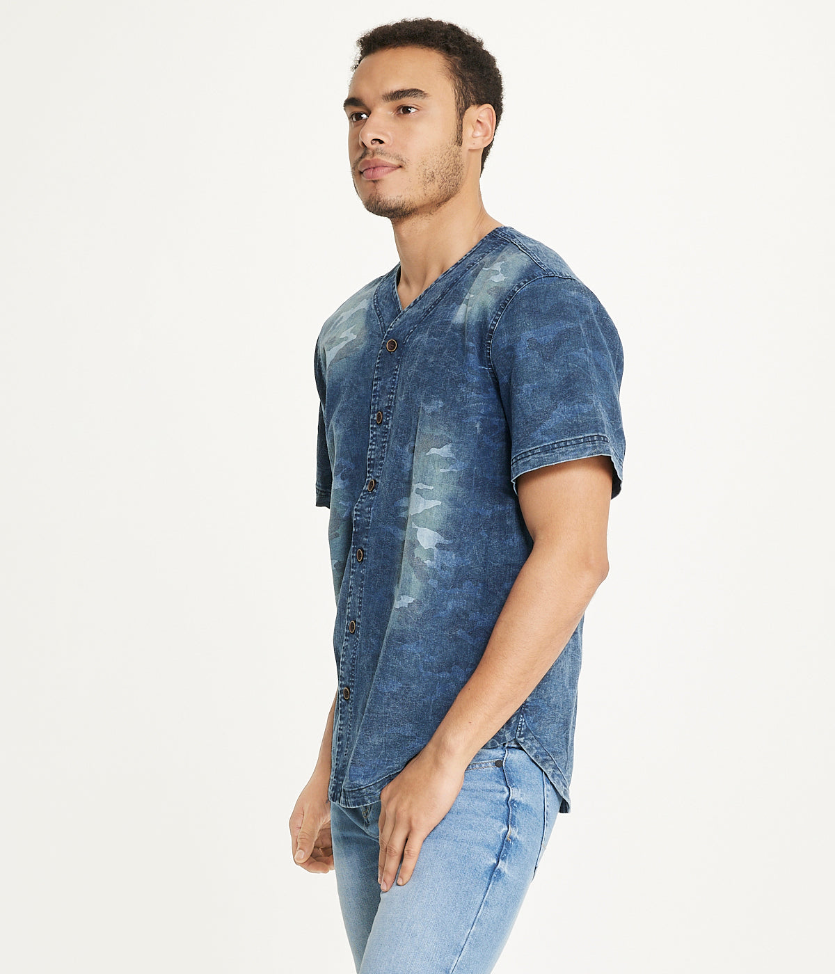 Brooklyn Laundry Men's Baseball Denim Shirt Navy - Image 3