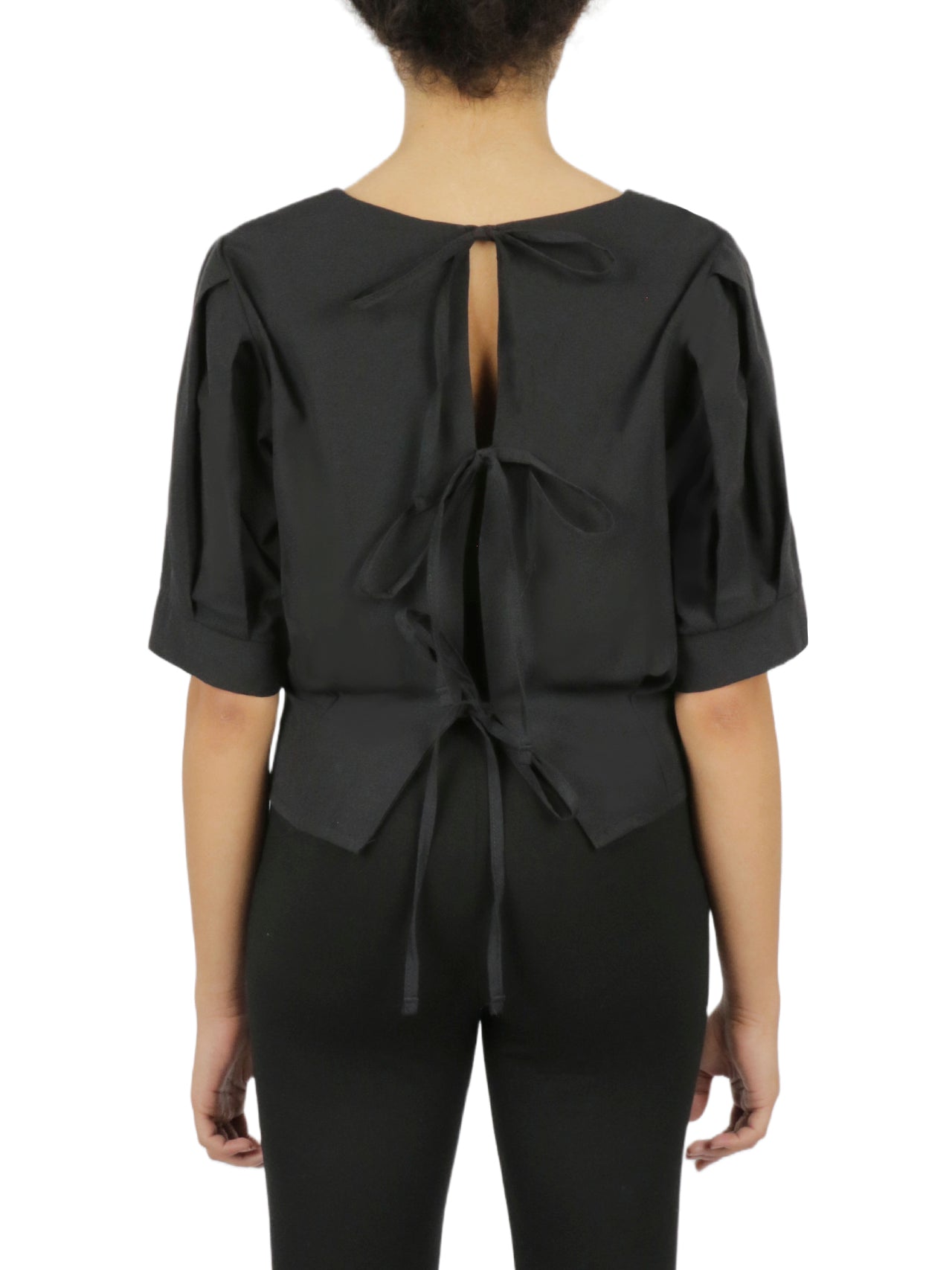 Cropped Tie Back Blouse - Image 5