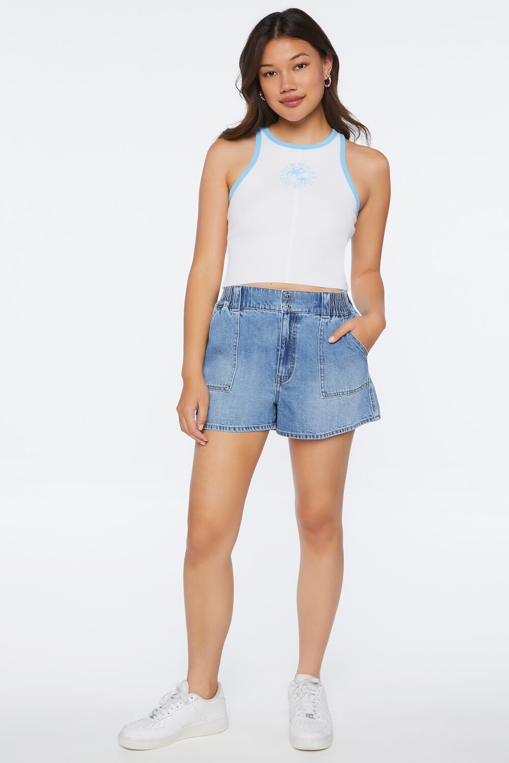 Palm Beach Club Graphic Ringer Crop Top - Image 4
