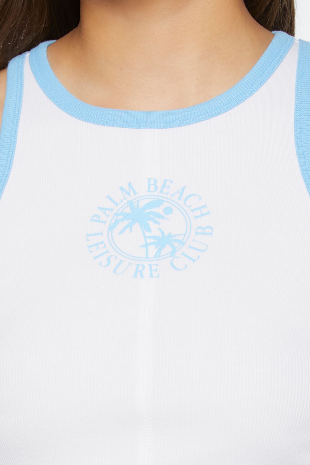 Palm Beach Club Graphic Ringer Crop Top - Image 5