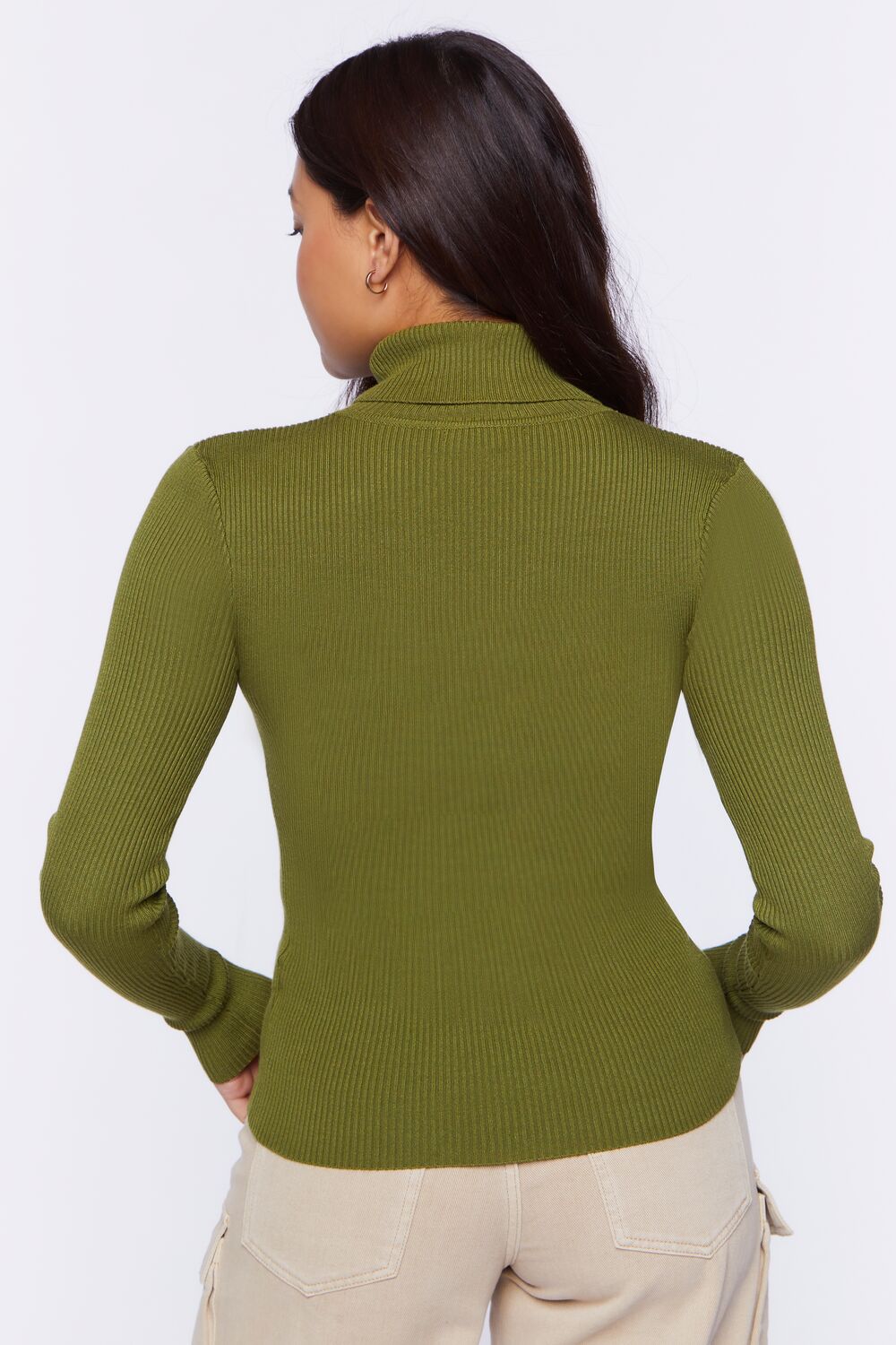Ribbed Turtleneck Sweater-Knit Top - Image 45