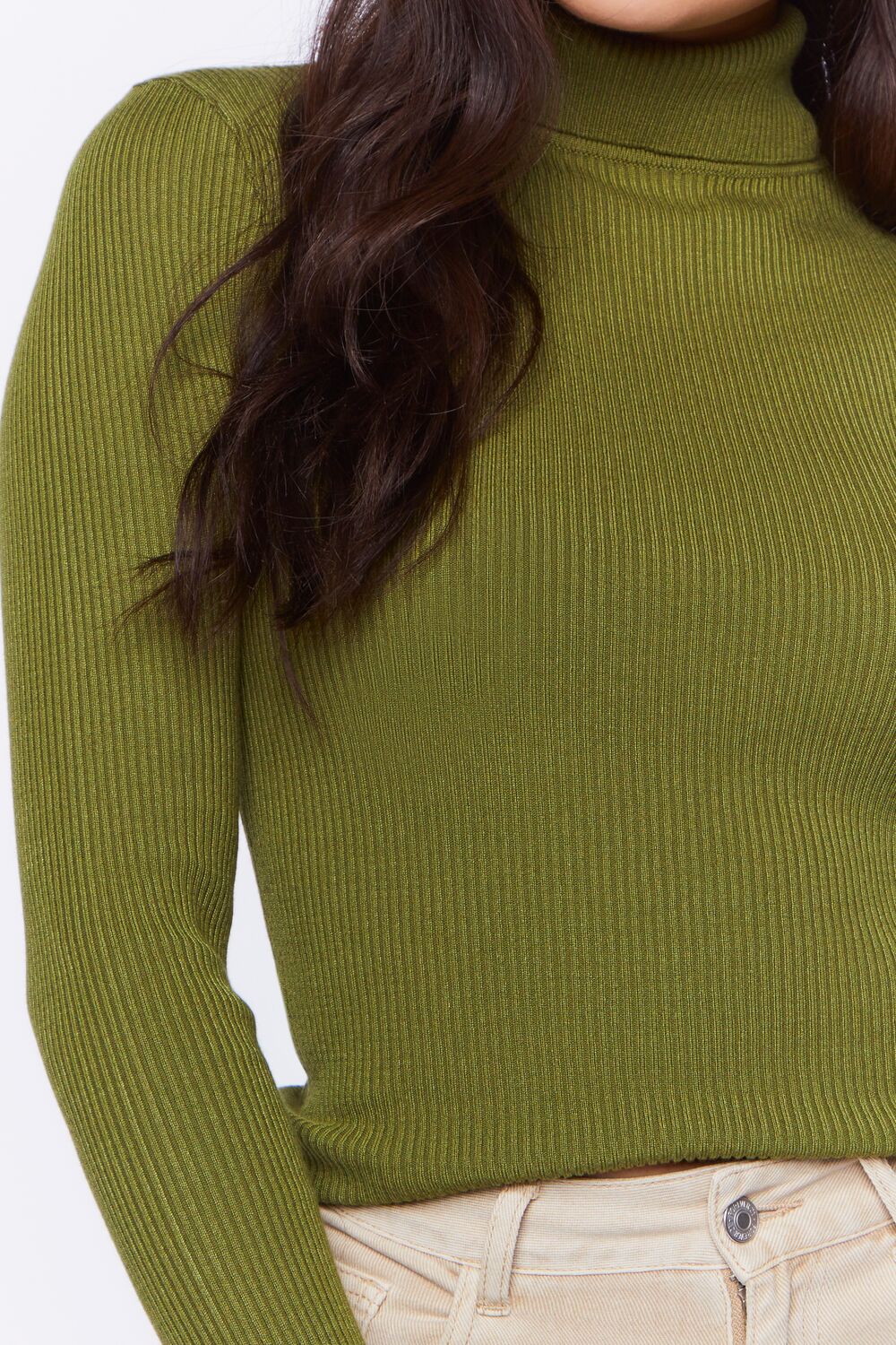 Ribbed Turtleneck Sweater-Knit Top - Image 52