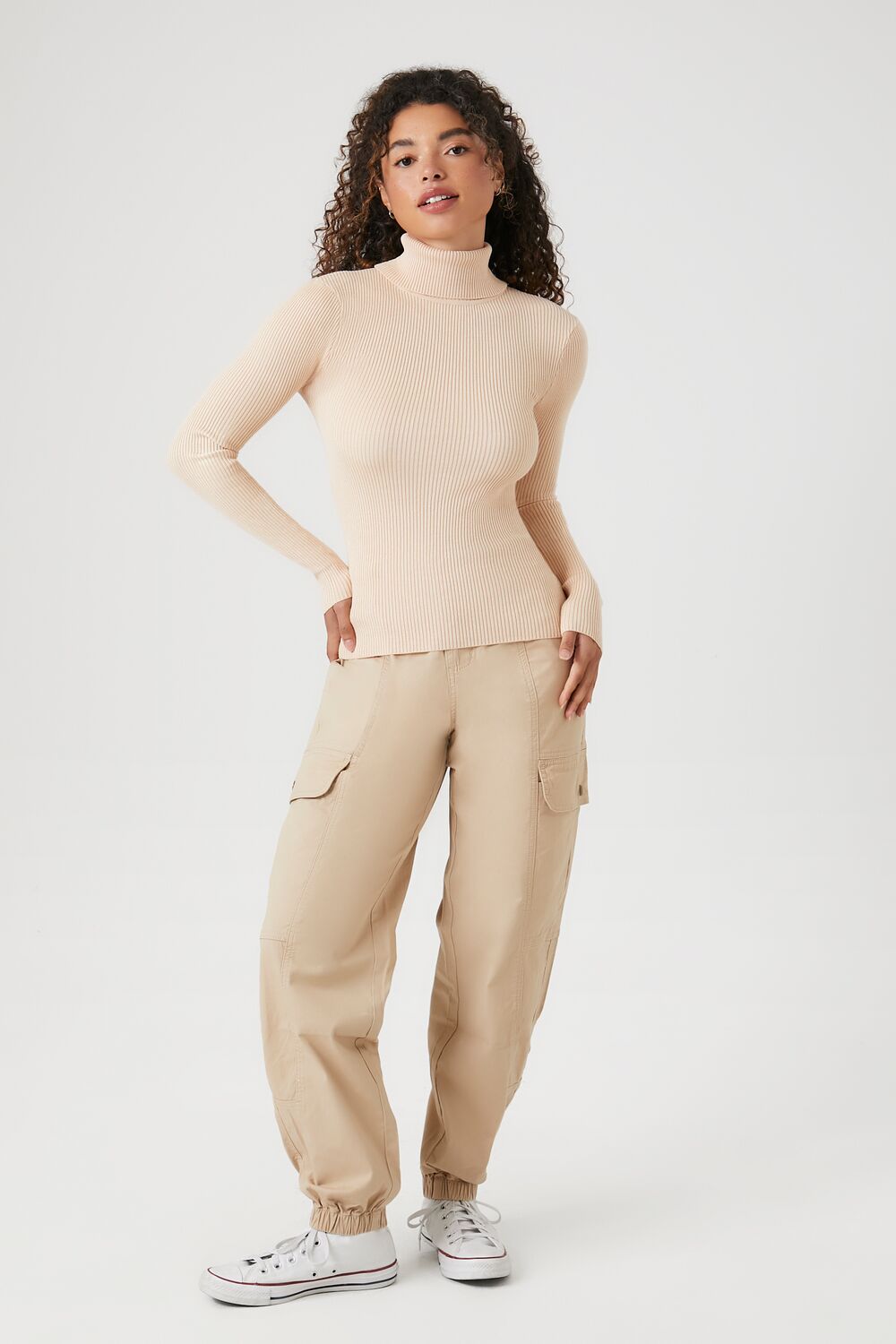 Ribbed Turtleneck Sweater-Knit Top - Image 76