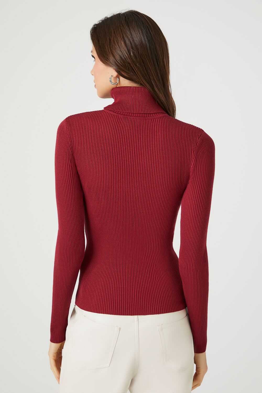 Ribbed Turtleneck Sweater-Knit Top - Image 90