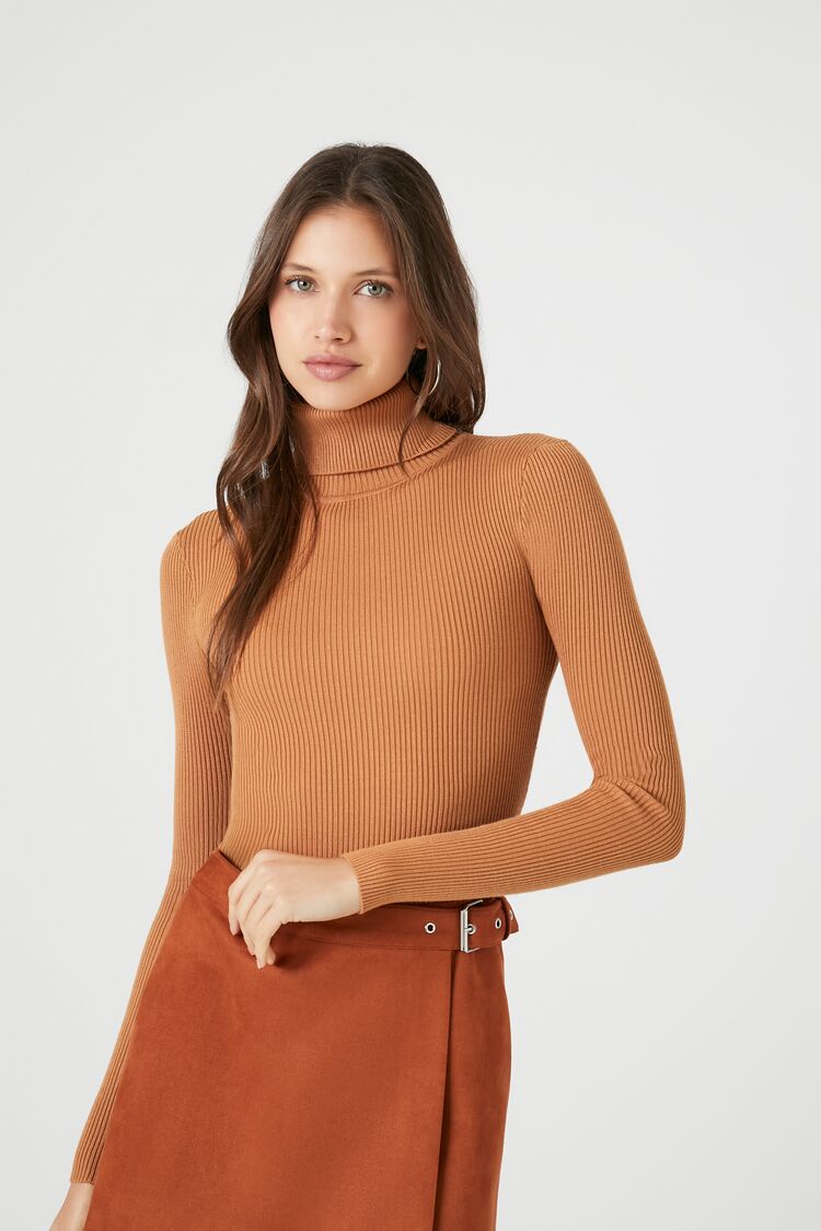 Ribbed Turtleneck Sweater-Knit Top - Image 108