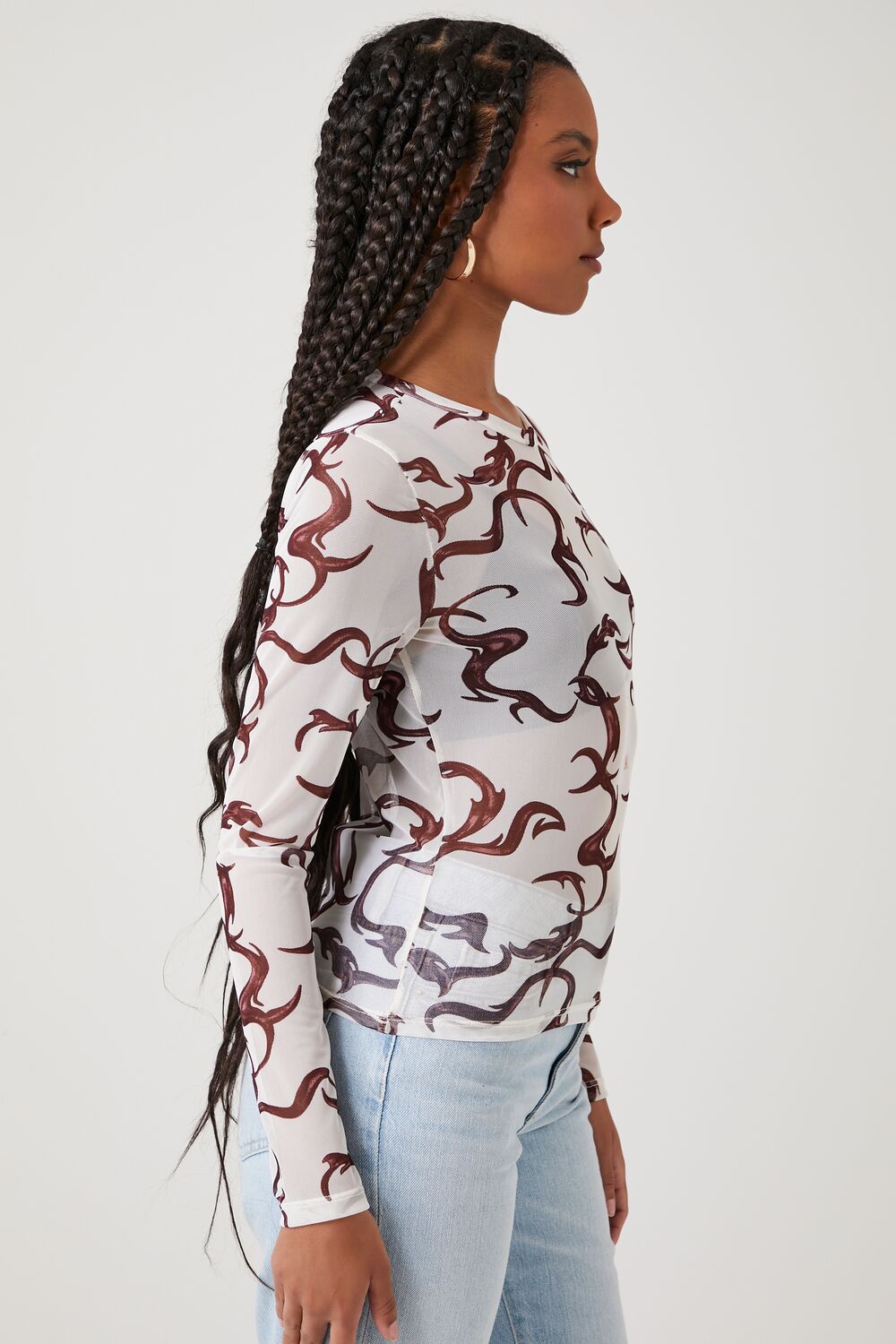 Mesh Abstract Print Top - Image 2