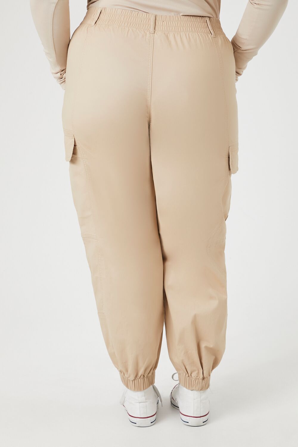 Plus Size Twill Cargo Joggers - Image 4