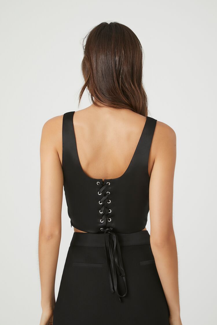Satin Corset Crop Top - Image 3