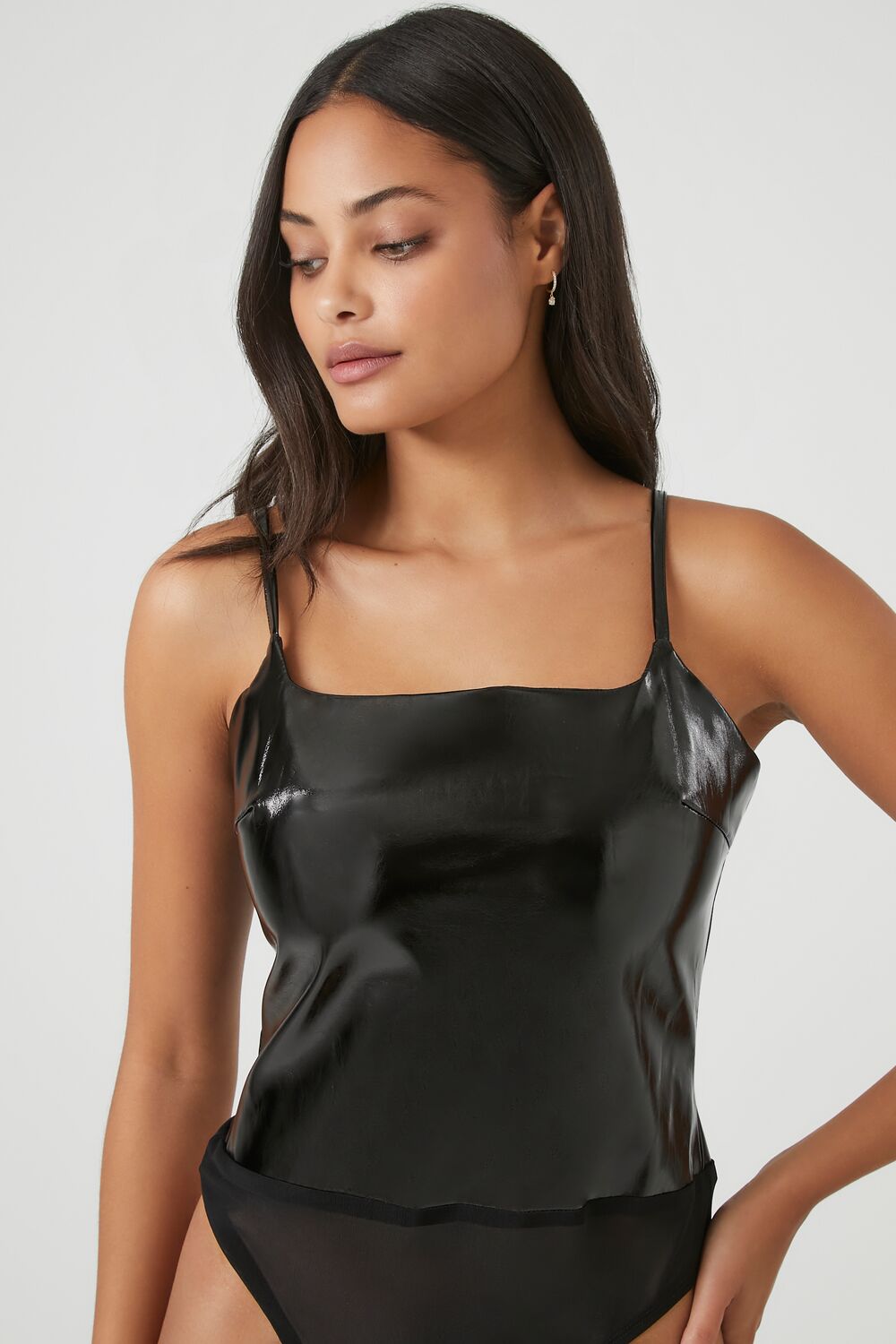 Faux Patent Leather Bodysuit - Image 5