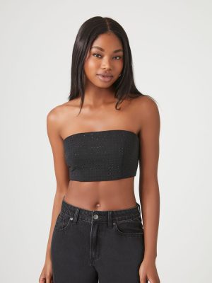 Rhinestone Cropped Tube Top