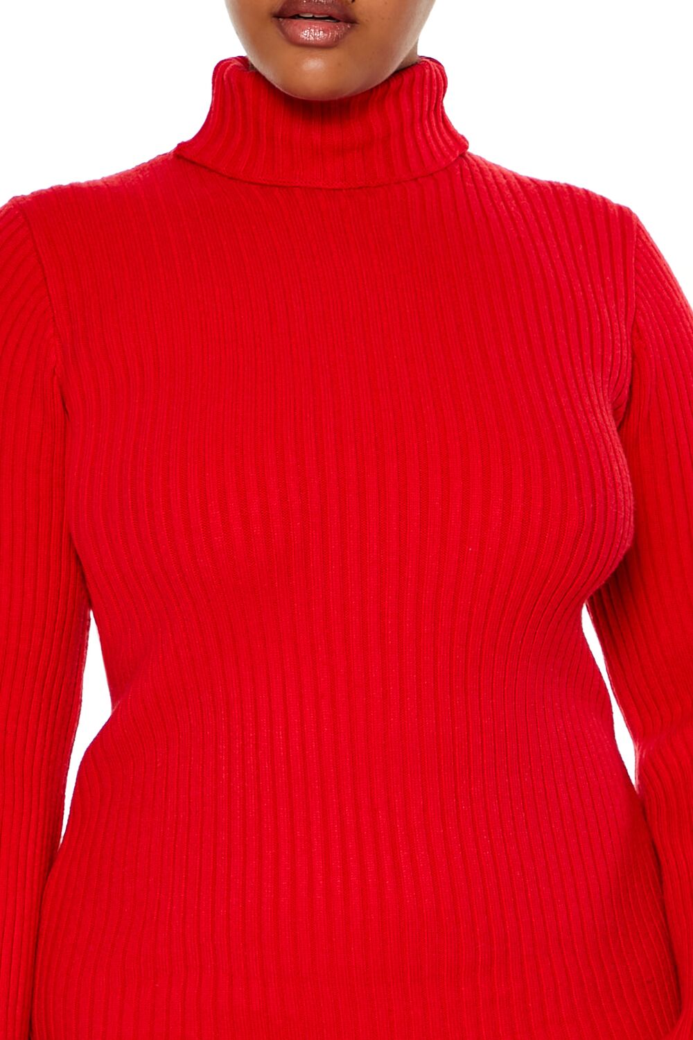 Plus Size Turtleneck Mini Sweater Dress - Image 9