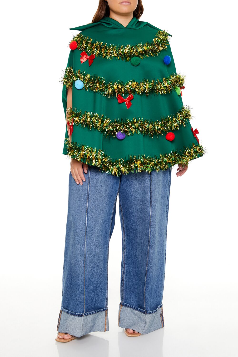 Plus Size Christmas Tree Poncho - Image 2