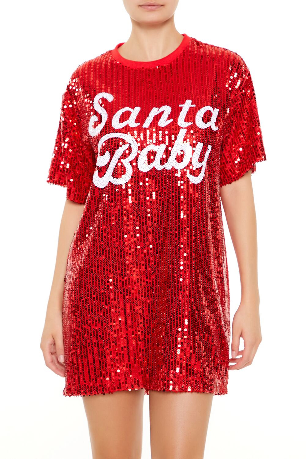 Sequin Santa Baby T-Shirt Dress - Image 2