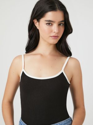 Ribbed Knit Ringer Cami Bodysuit