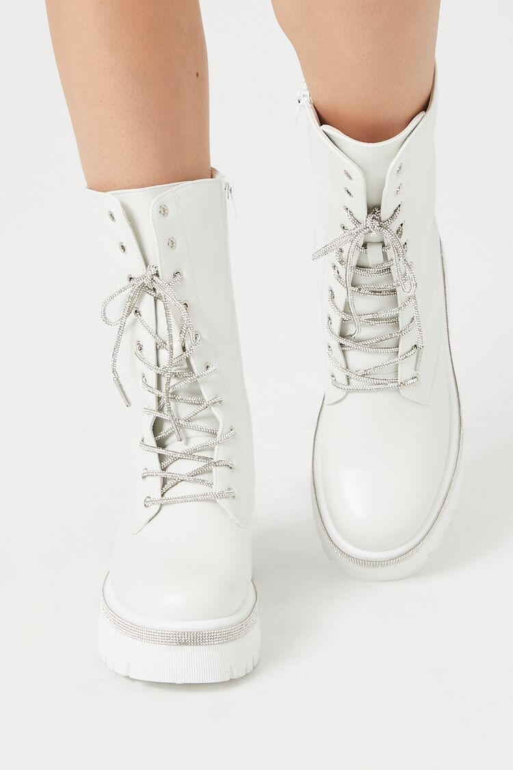 Rhinestone-Trim Combat Boots - Image 4