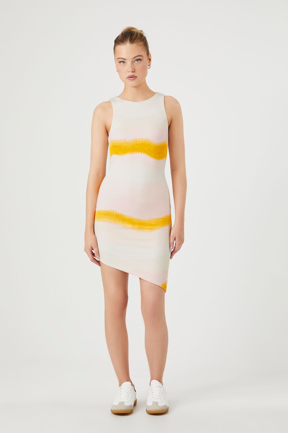 Tie-Dye Striped Mini Dress