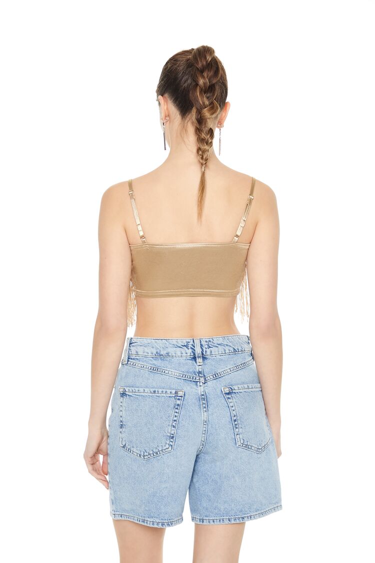 Satin Fringe Cropped Cami - Image 8
