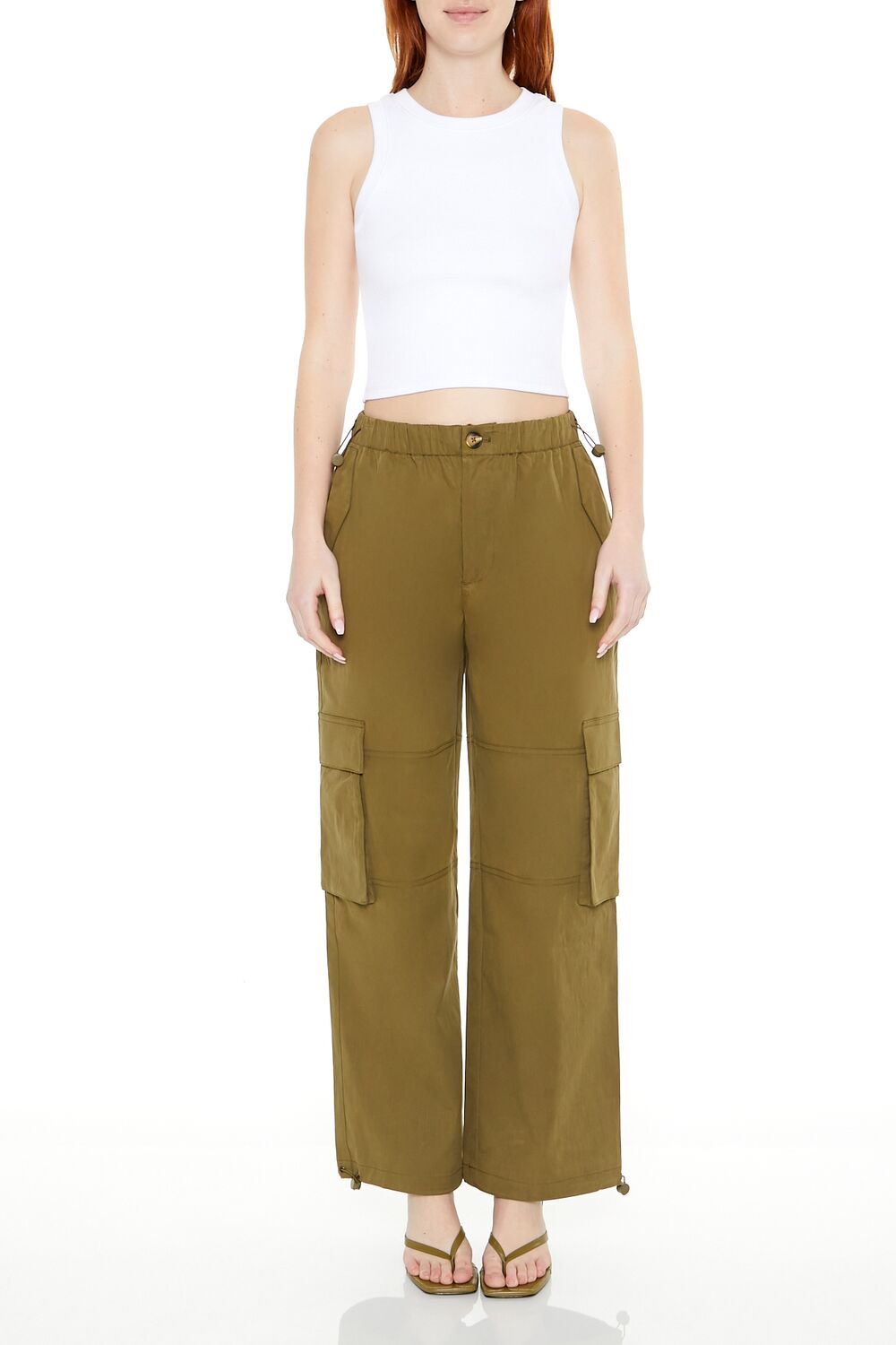 Toggle Drawstring Cargo Joggers