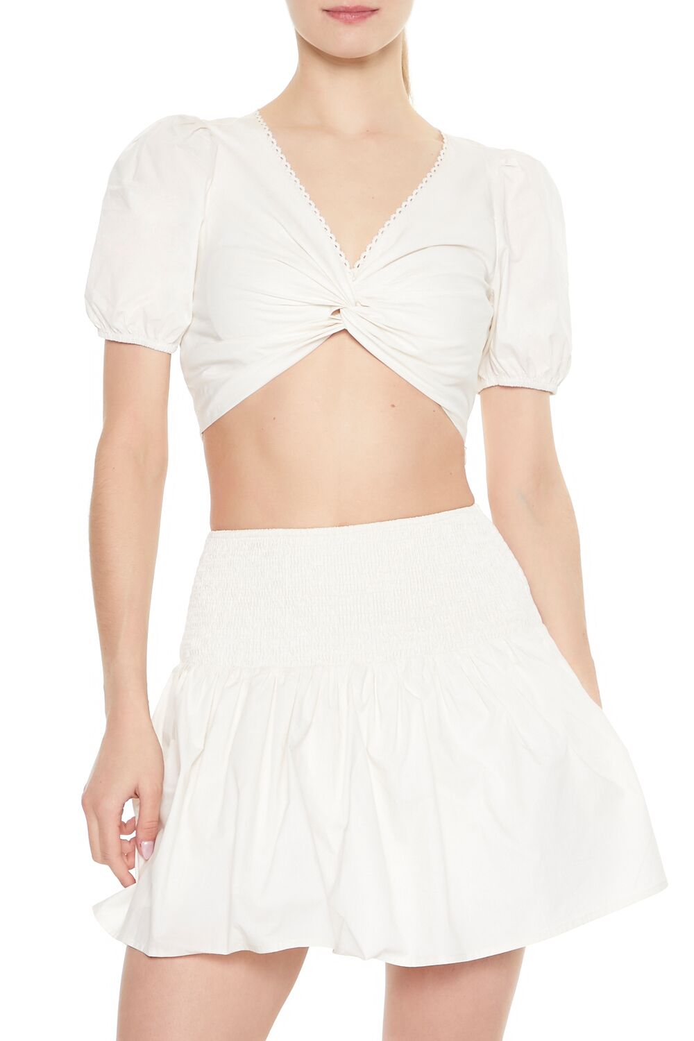 Puff-Sleeve Crop Top & Skirt Set - Image 4