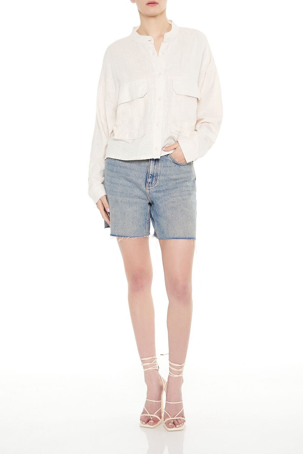 Mock-Neck Cargo Shacket - Image 4