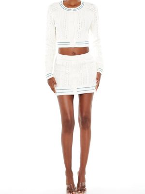 Striped Sweater-Knit Mini Skirt