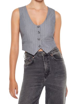 Pinstriped Crop Top