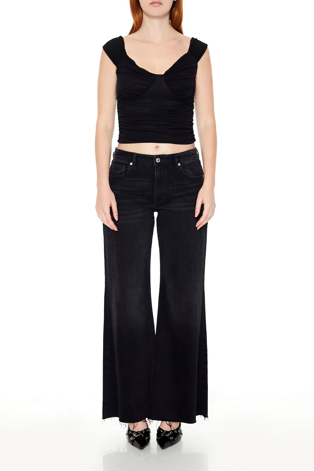 Ruched Bustier Crop Top - Image 2