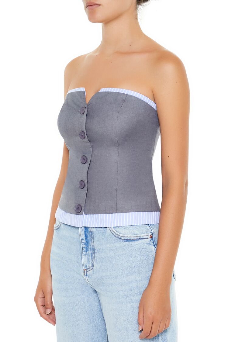 Striped-Trim Tube Top - Image 4