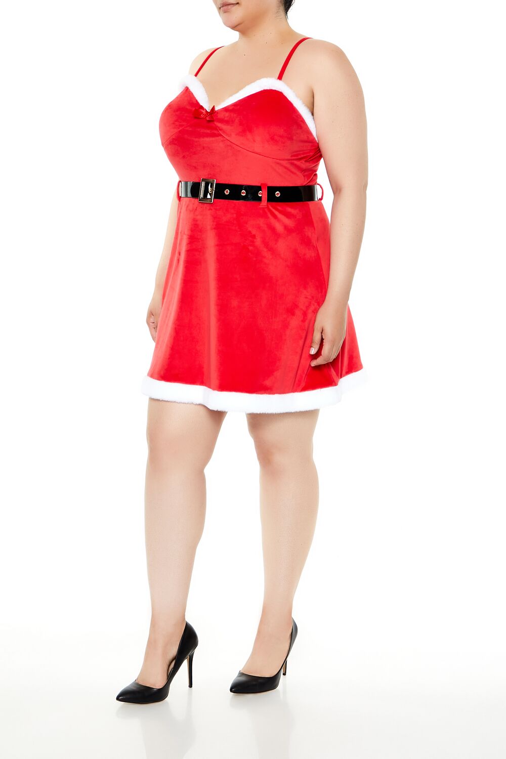 Plus Size Belted Santa Mini Dress - Image 3