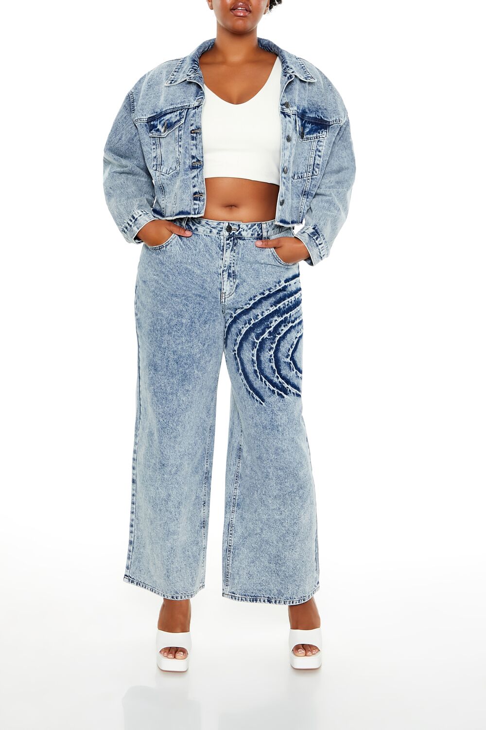 Plus Size Heart Mineral Wash Jacket - Image 2