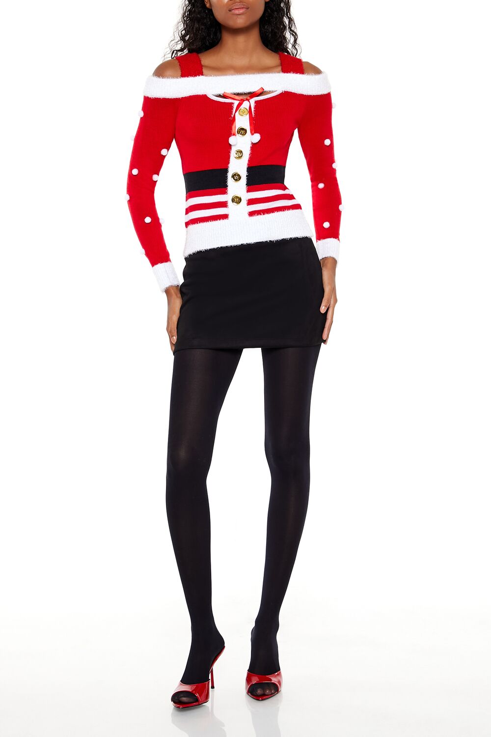 Santa Open-Shoulder Sweater - Image 2